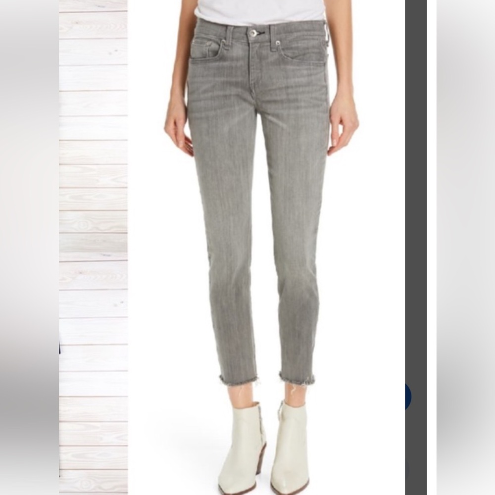 Rag & Bone Gray Dre Low Rise Ankle Slim Boyfriend Jeans Size 30
